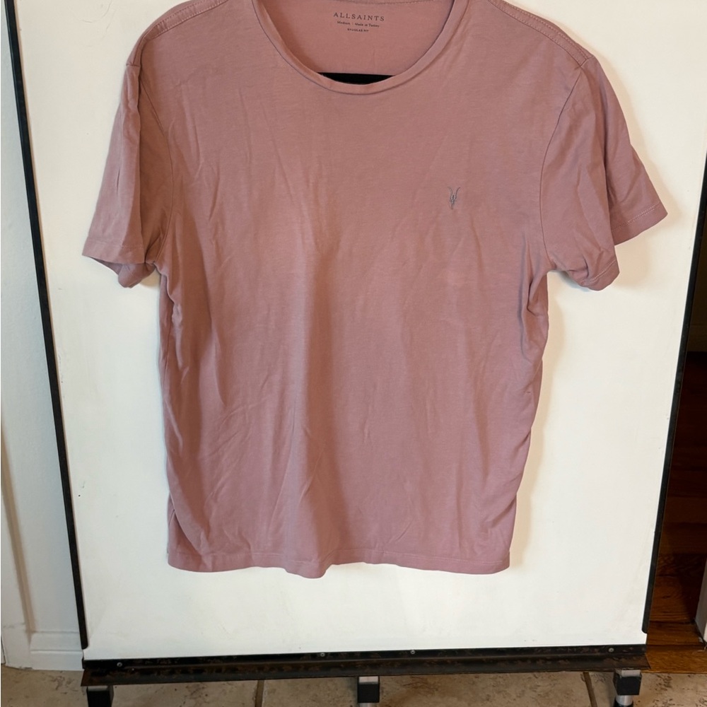 All Saints Men's Short Sleeve Crewneck T‑Shirt in Taupe